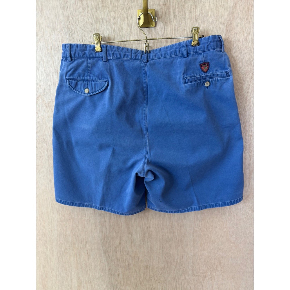 Polo Ralph Lauren Classic Golf Short Blue Pleated Cotton Mens 37 - Picture 4 of 5